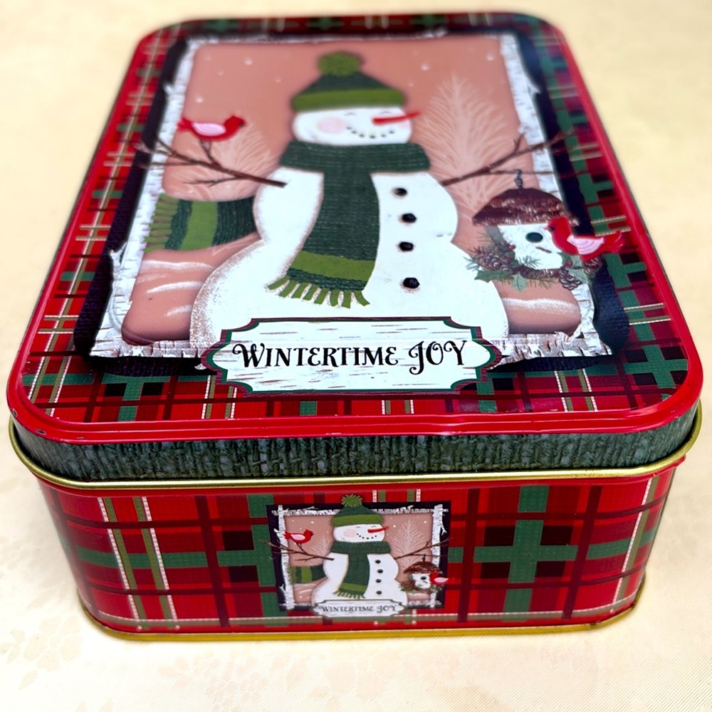 Free with Purchase: Festive Snowman Holiday Tin